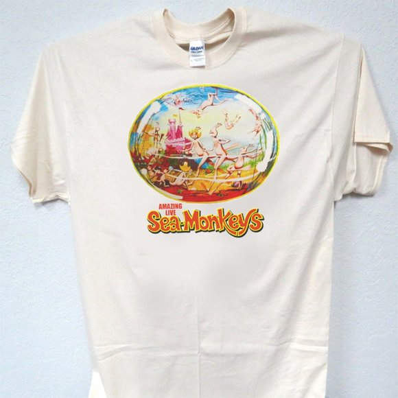 SEA MONKEYS, VINTAGE CARTOON COOL MENS TEE T-1703 - Picture 1 of 2